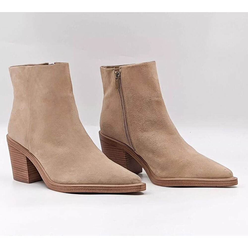 Vince Camuto Women Rinvalla Taupe Suede Western Pointy Toe Boots Sz 11US EUR43